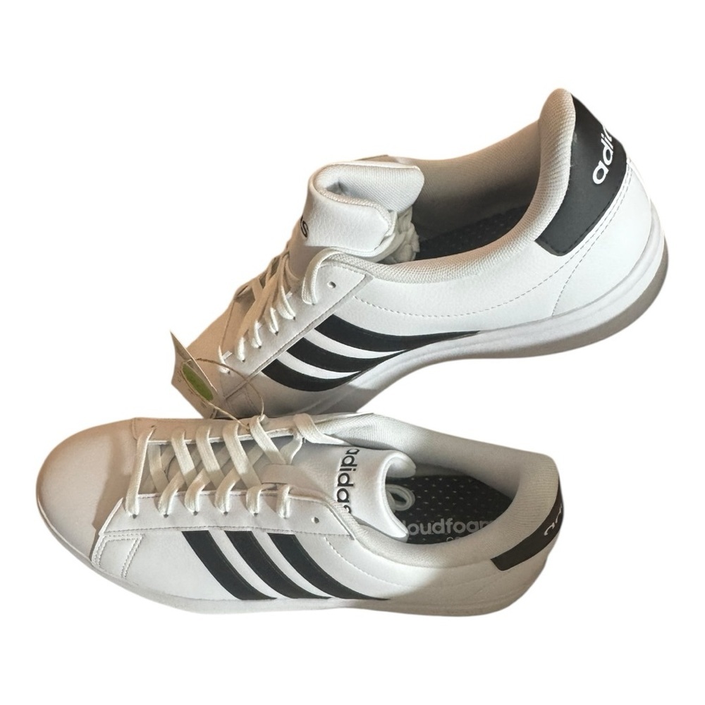 adidas Cloudfoam White and Black Sneakers - Picture 3 of 10